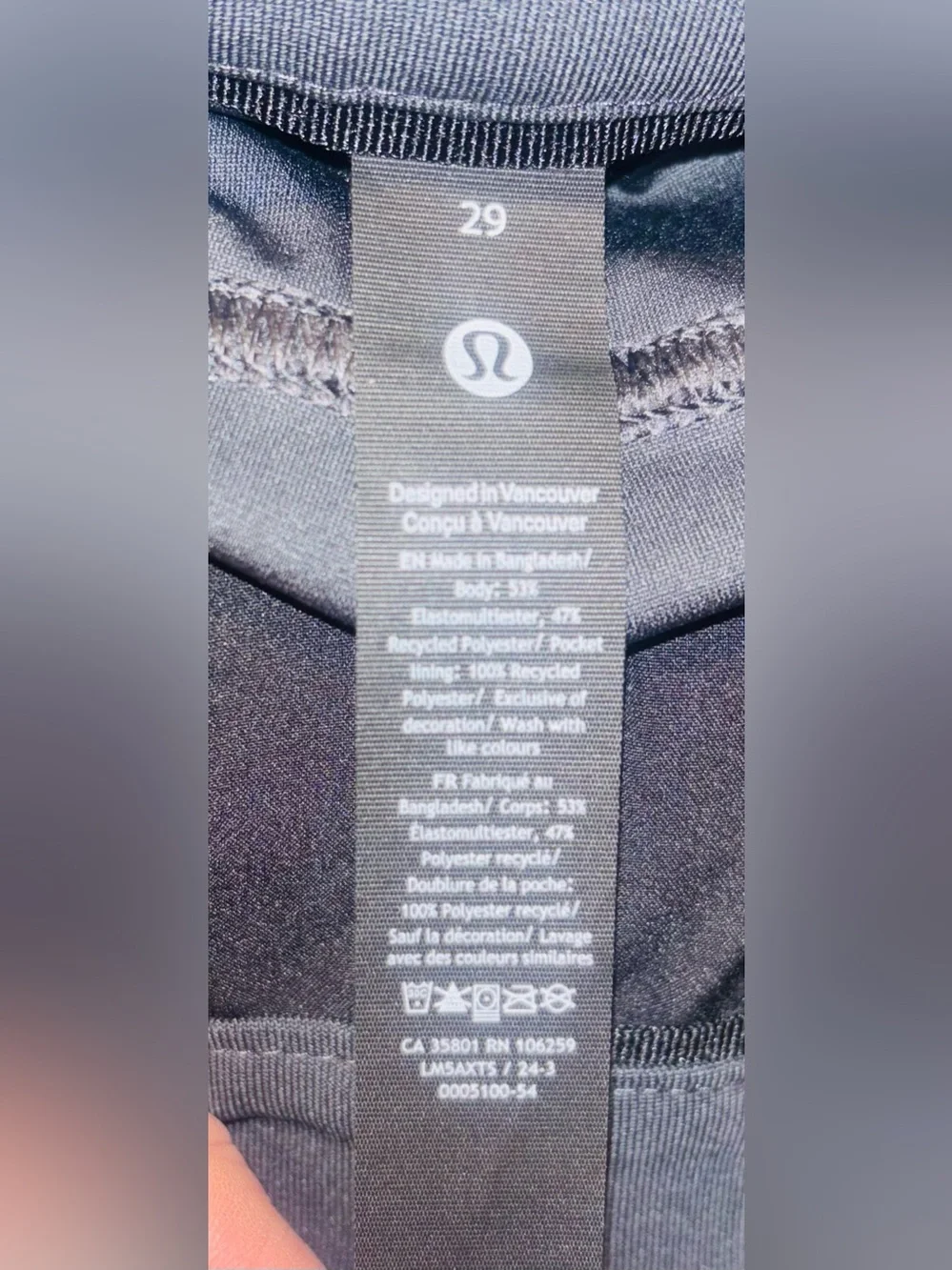 Lululemon Men’s ABC Slim-Fit 5 Pocket  Warpstreme Pants in Obsidian Gray Size 29